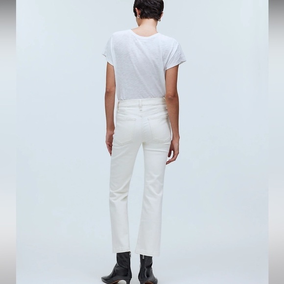 Madewell Tall Kick Out Crop Jeans vintage canvas white size 32 tall - Picture 4 of 9